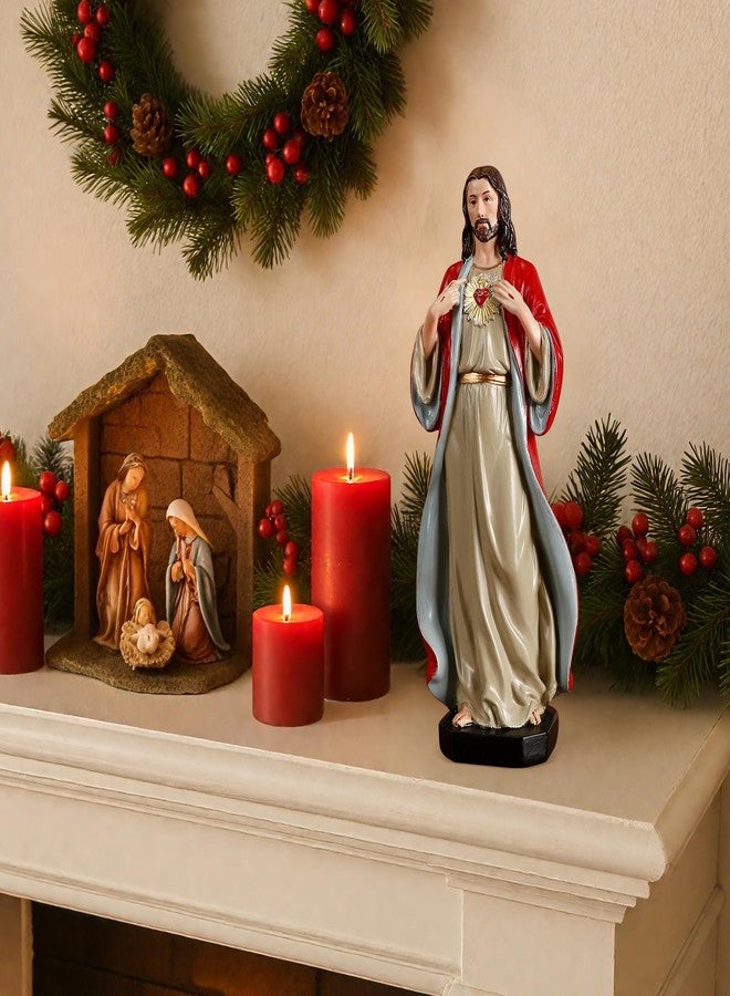 TALPGOD Sacred Heart of Jesus Statue,6 Inch Jesus Christ Figurines Statue Catholic Altar Home Decor,Sagrado Corazón De Jesus-Estatua Hand Painted Renaissance Sculpture Collection - Image 4